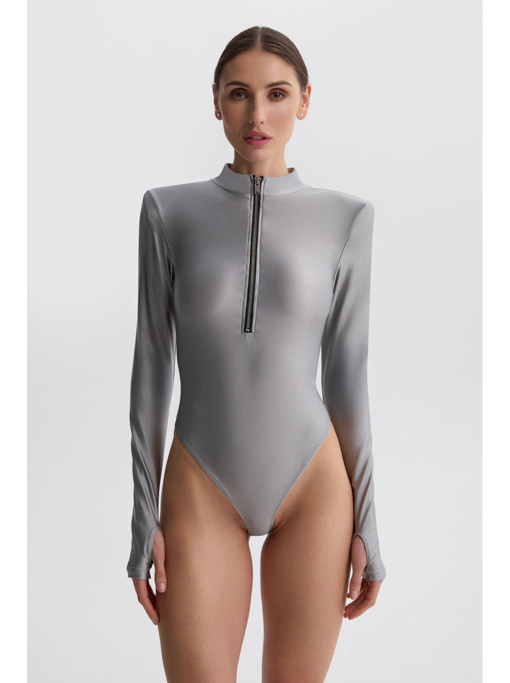 LA MARE brown bodysuit with zipper