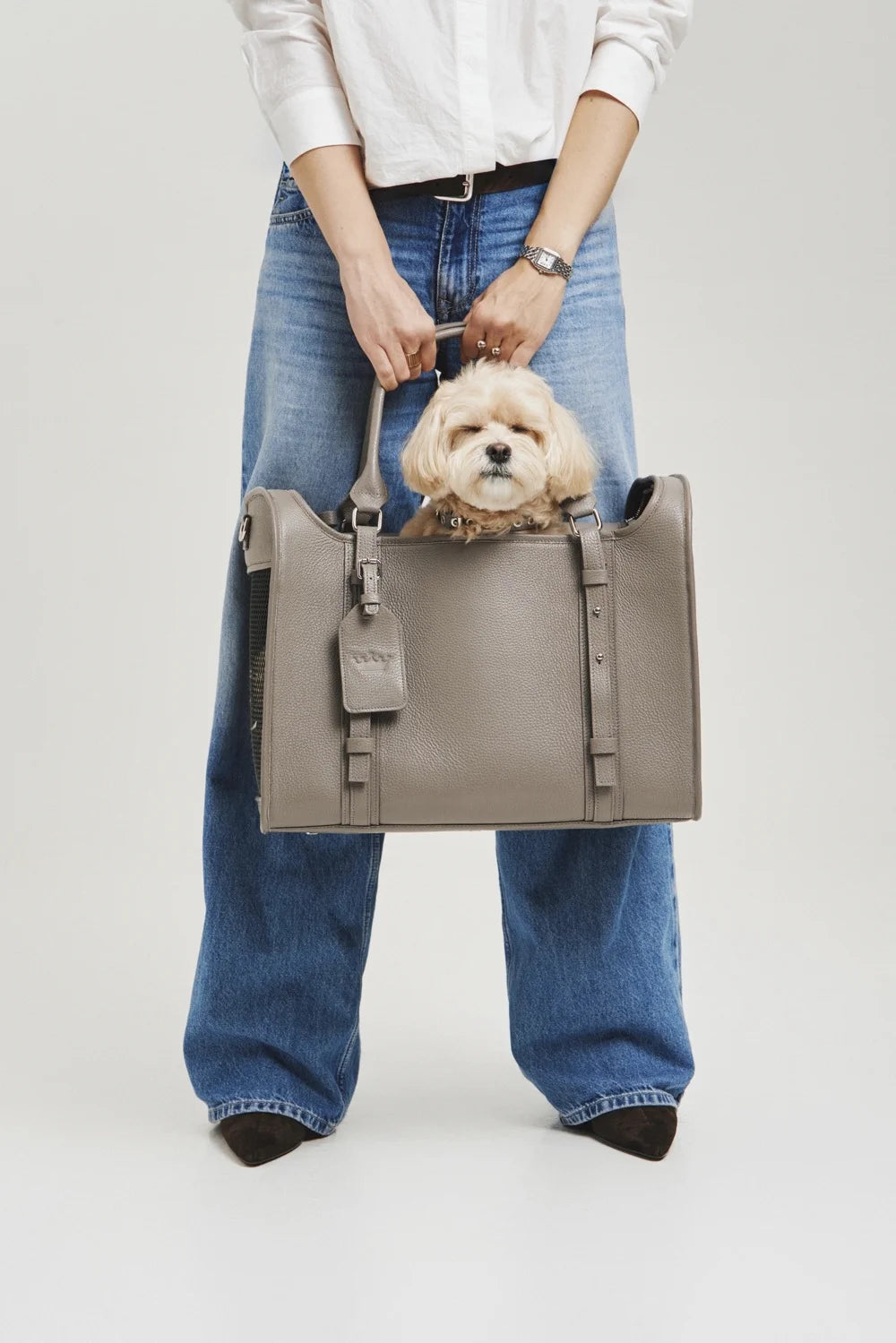 Leather airline carry-on bag "Avia-carrier"