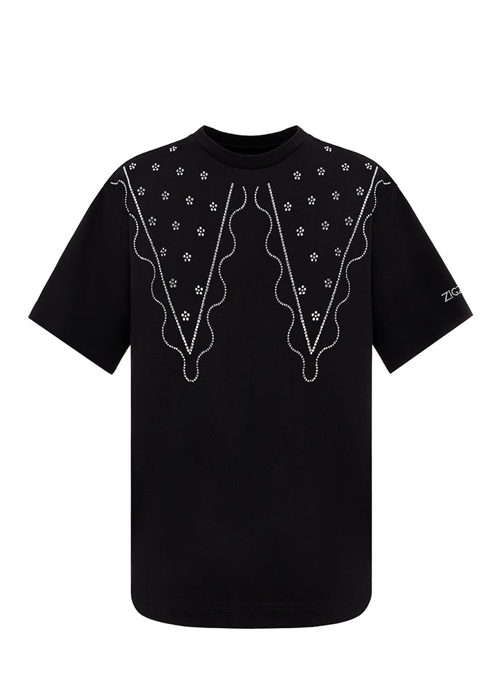 ZIGZAG collar T-shirt