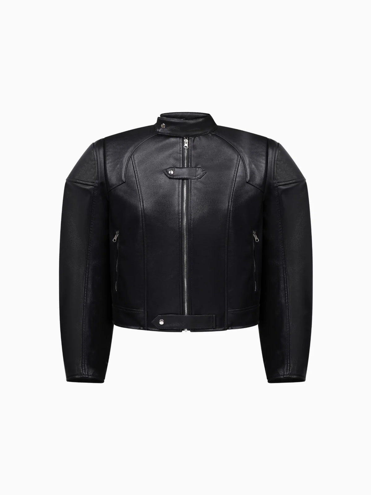 Faux Leather Biker Jacket - фото 1