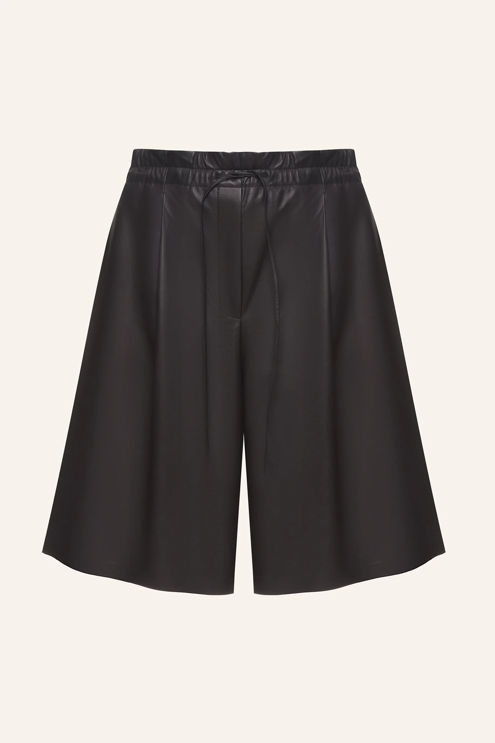 Black leather shorts