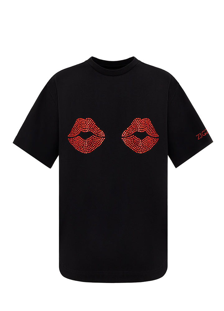 ZIGZAG T-shirt lips milk