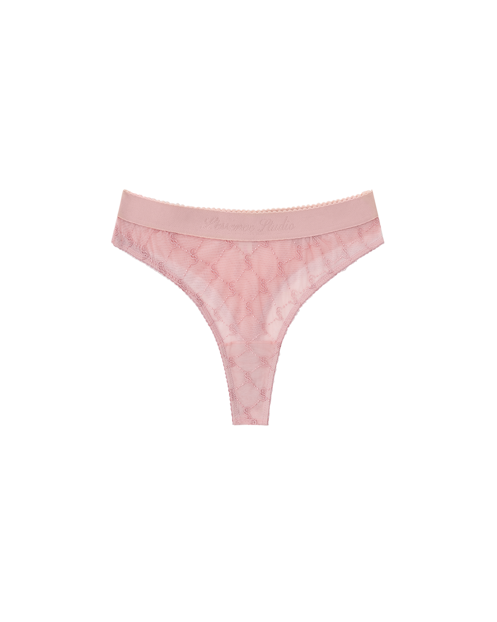 EMBROIDERED LACE HIGH-WAISTED THONGS - фото 12