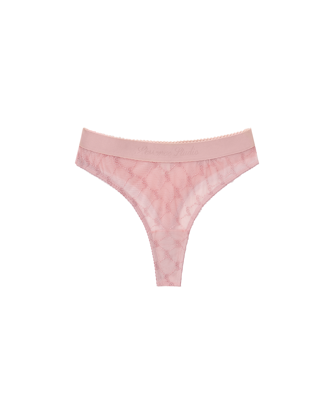 EMBROIDERED LACE HIGH-WAISTED THONGS - фото 12