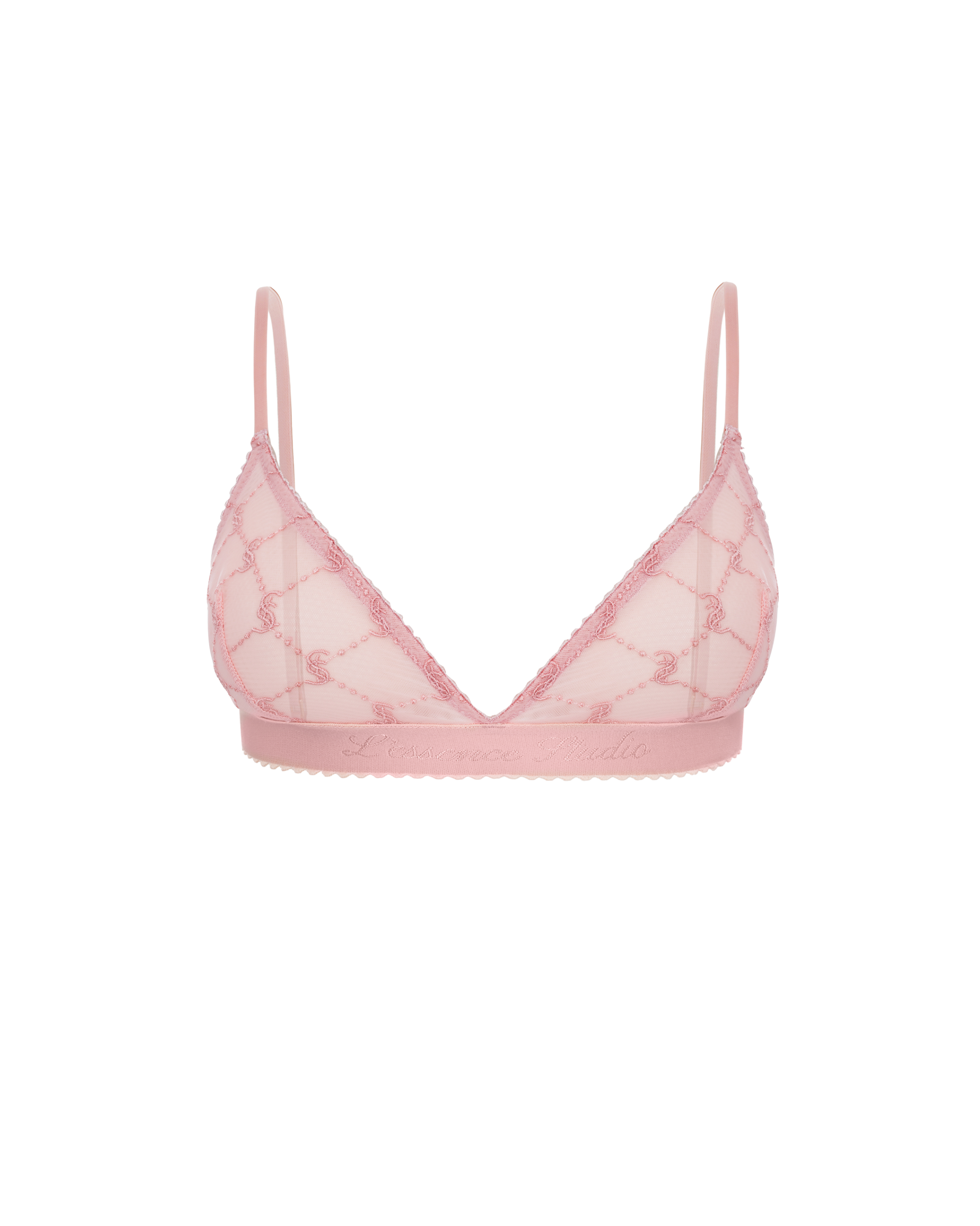 EMBROIDERED LACE TRIANGLE BRALETTE - фото 5