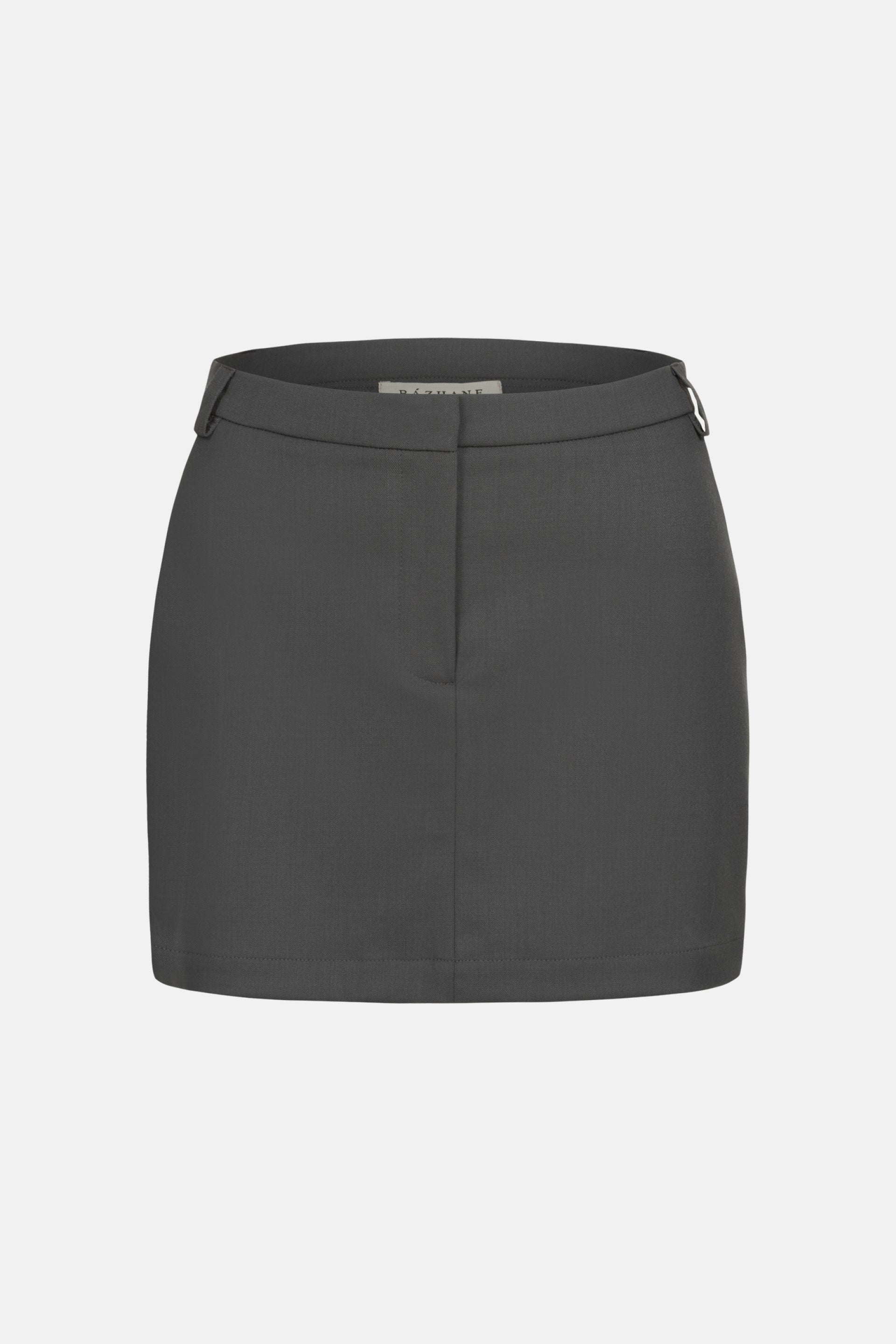 High-rise wool mini skirt