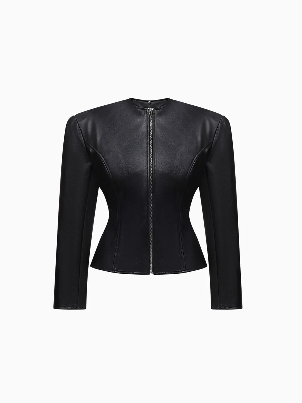 Faux Leather Jacket with Fur - фото 2