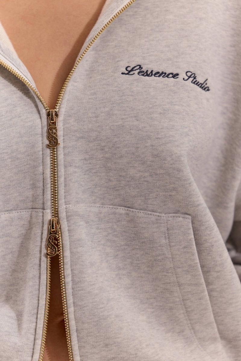 Signature Logo Embroidered Zip Hoodie