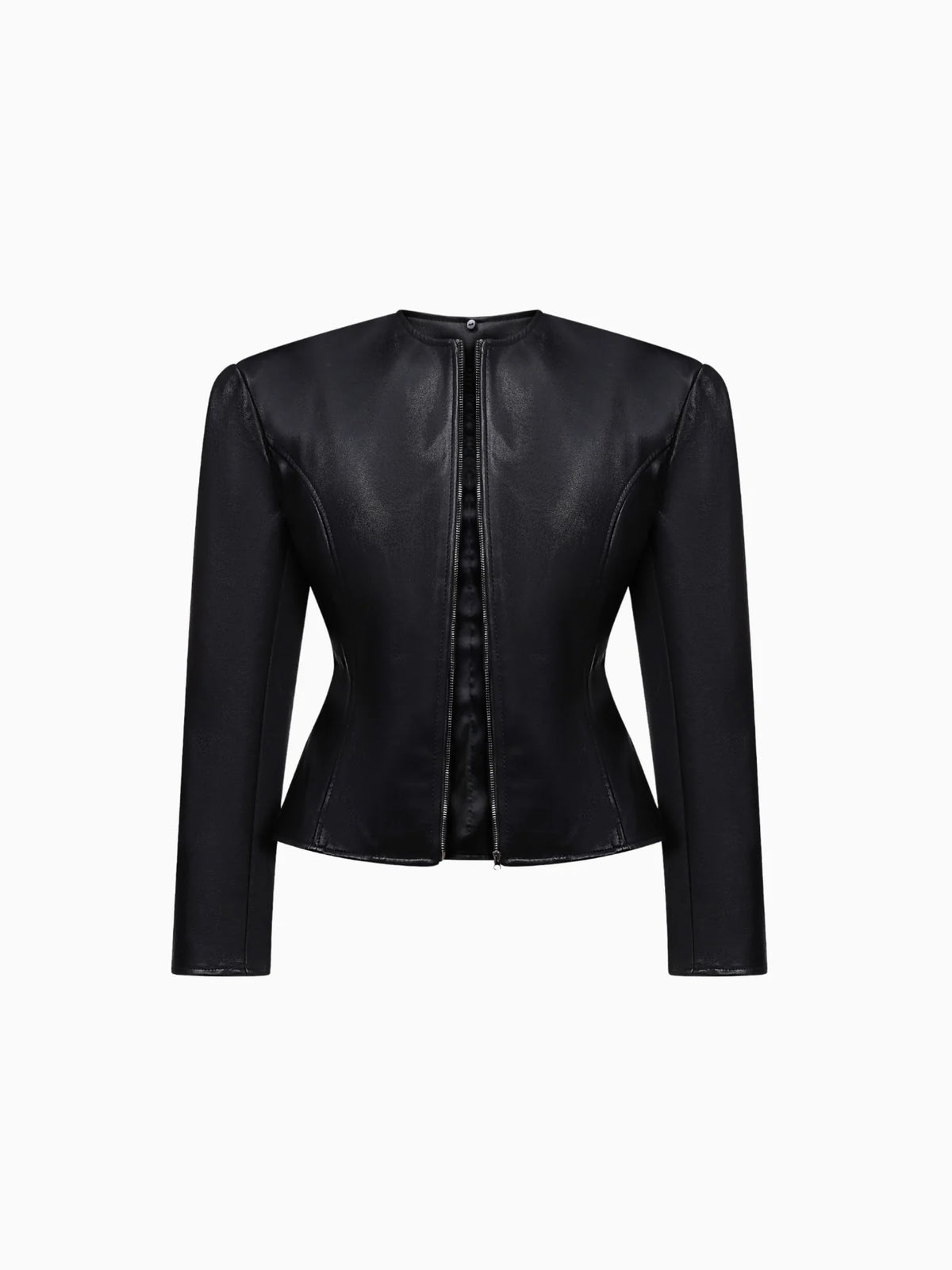 Faux Leather Jacket with Fur - фото 8