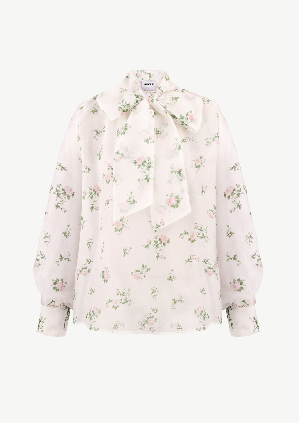 Блуза з бантом в квітковий принт