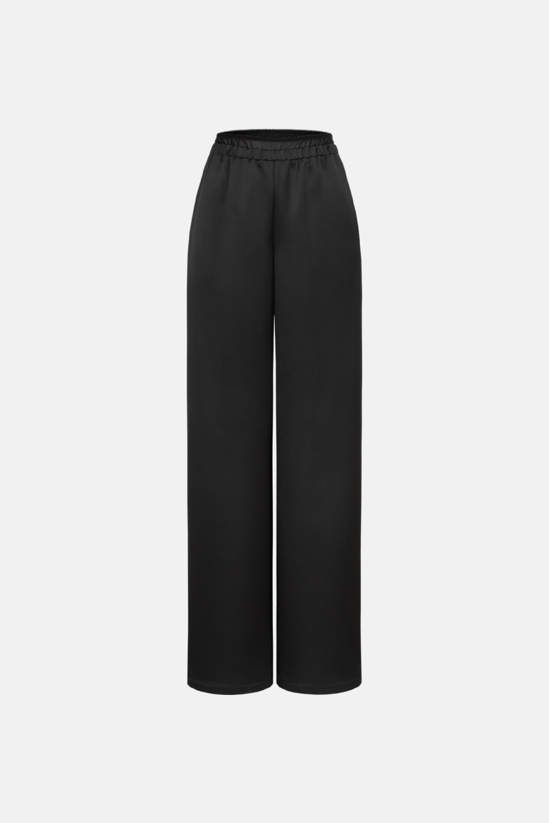 Брюки атласні з імітацією мереживної білизни