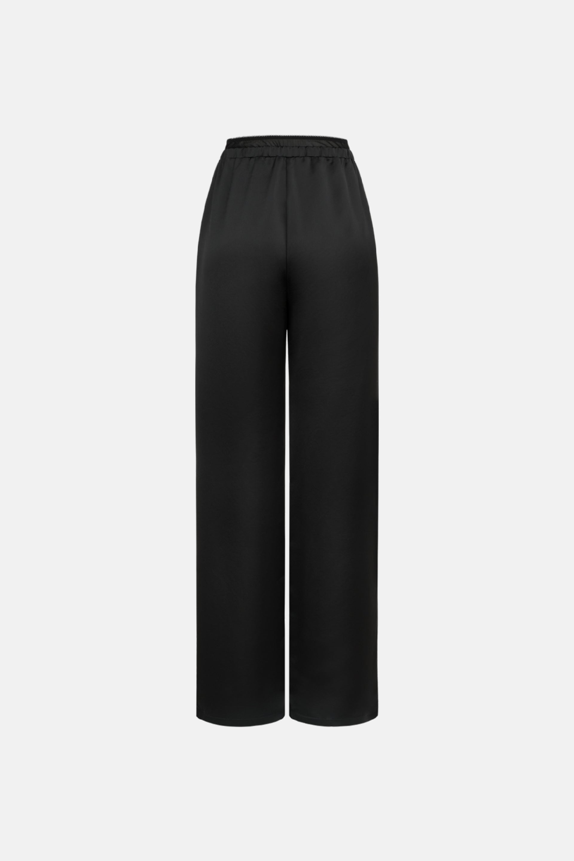 Брюки атласні з імітацією мереживної білизни