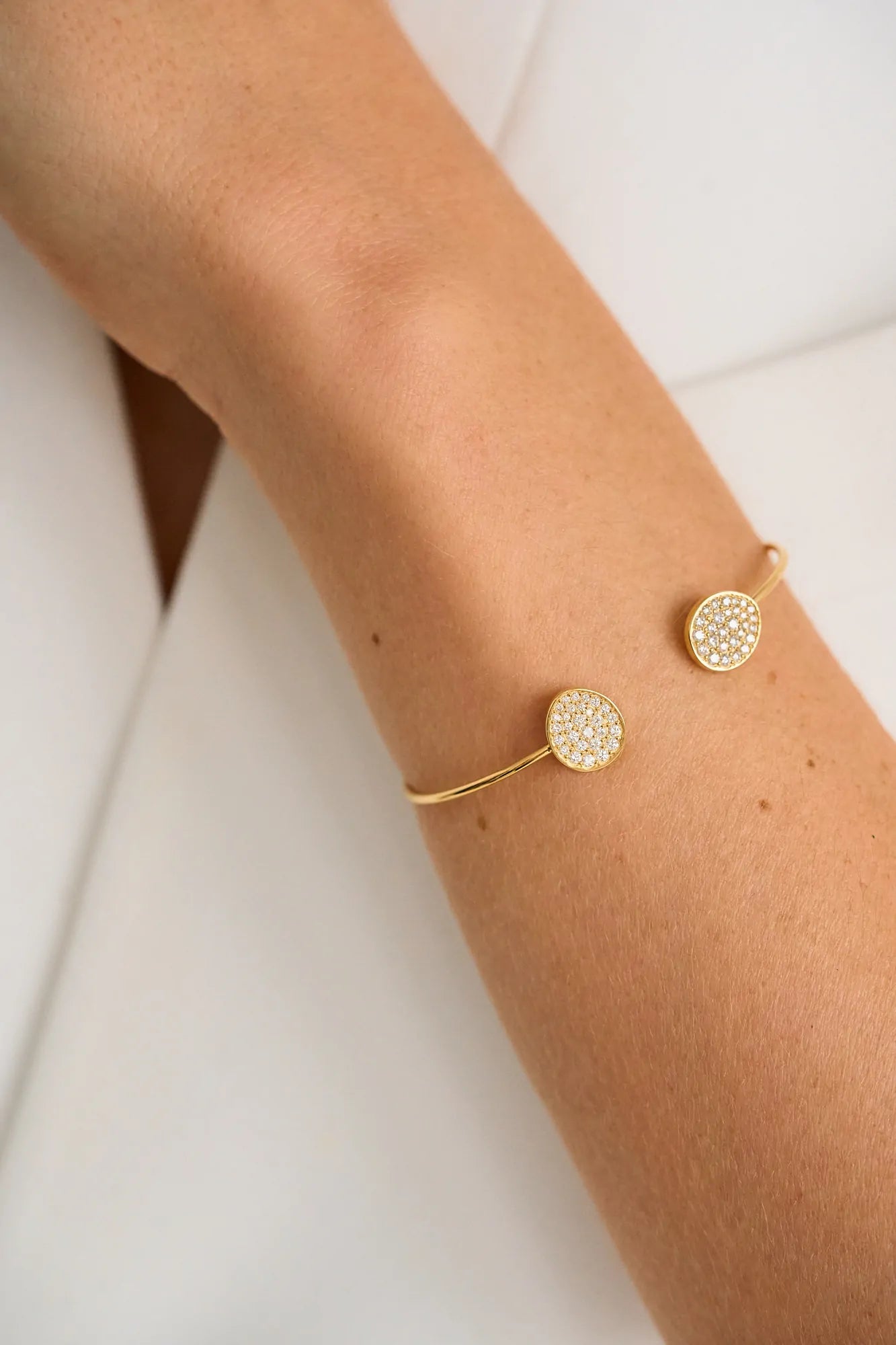 Bracelet, clubs with diamonds, white gold