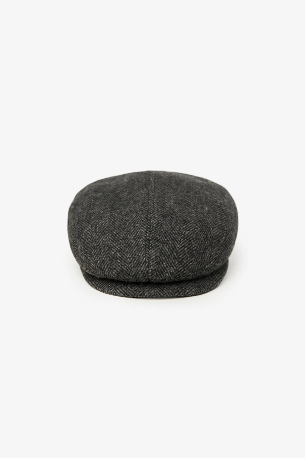 Flat Wool Cap – Grey Herringbone