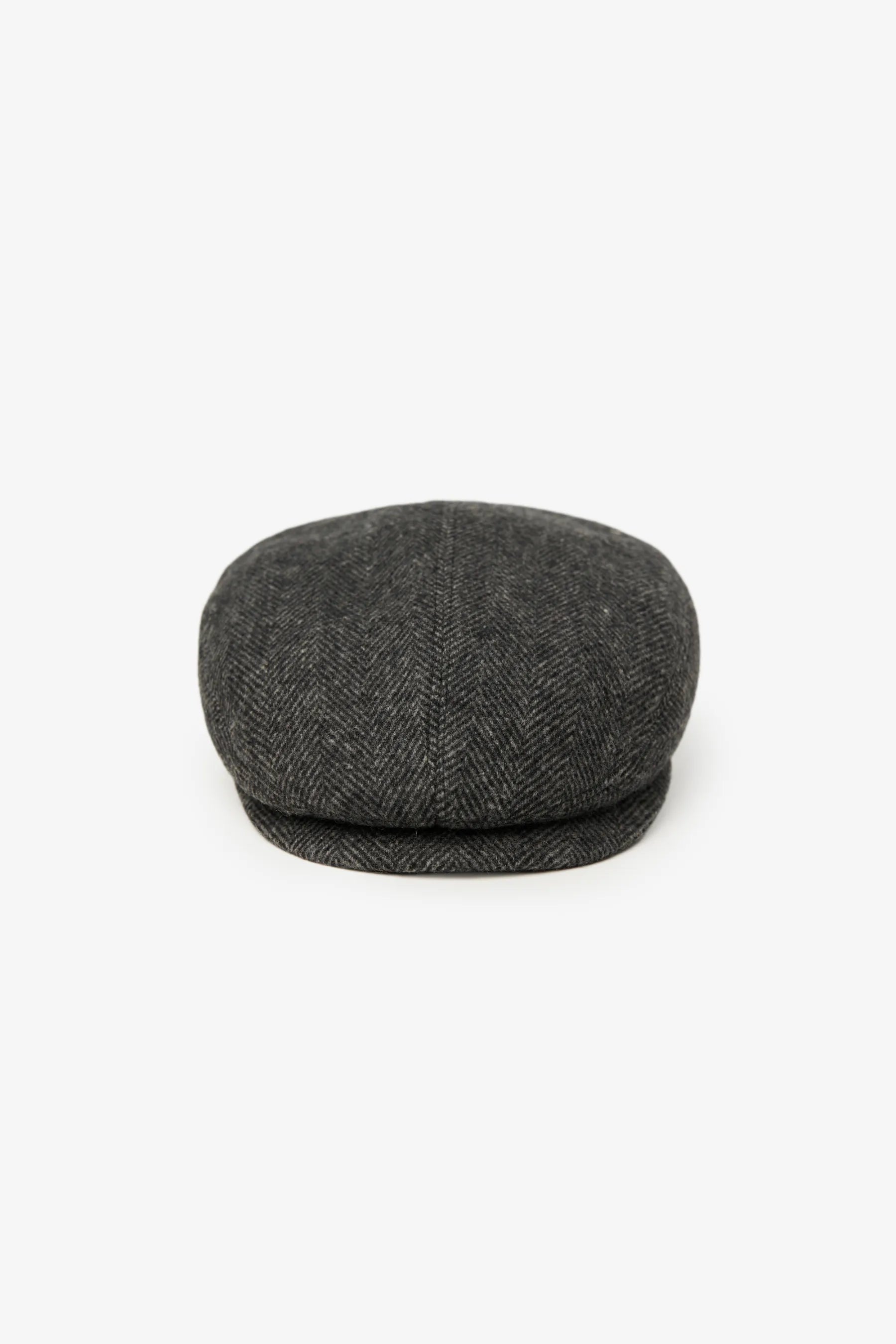 Flat Wool Cap – Grey Herringbone