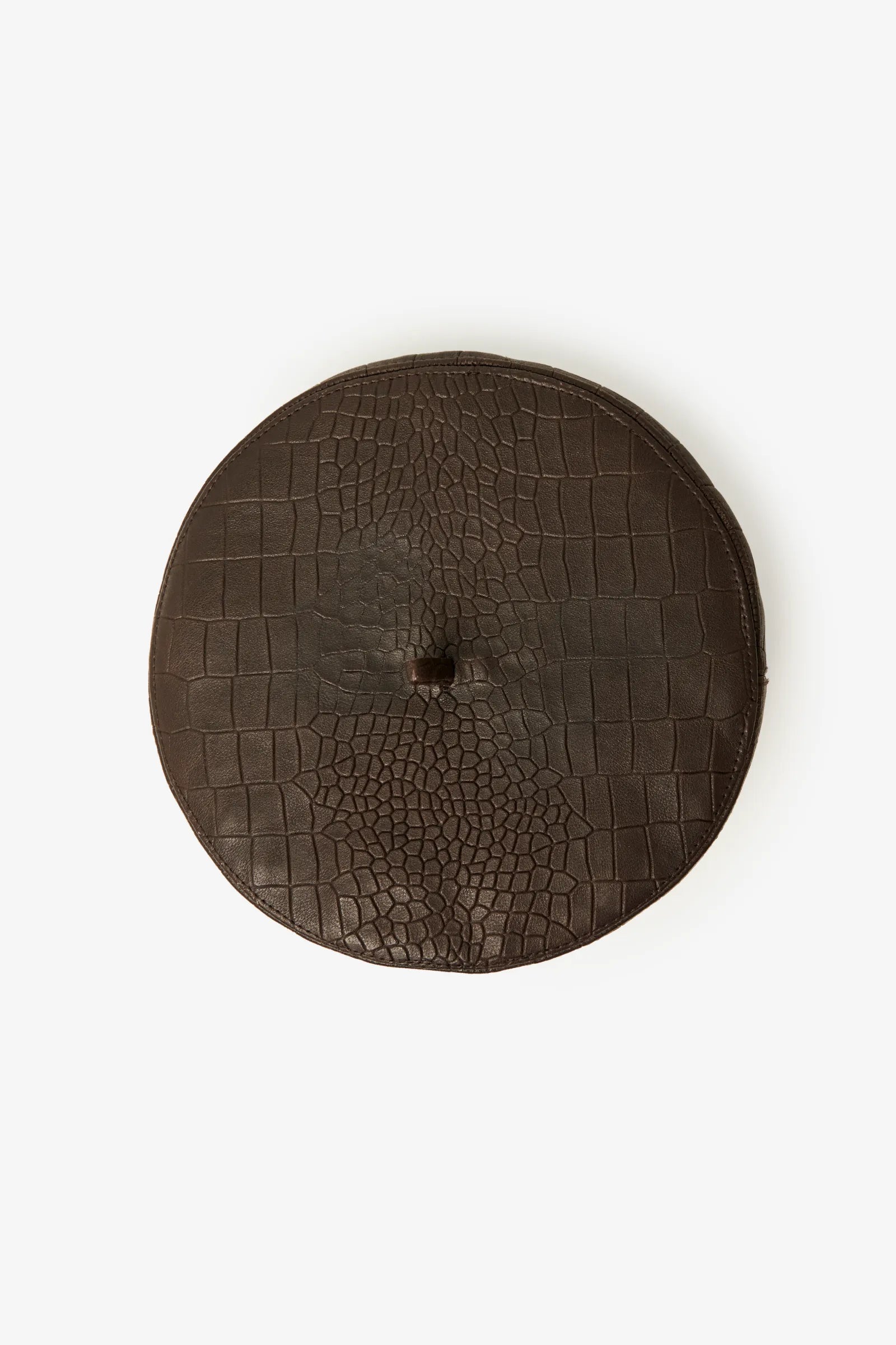 Leather Python Beret – Brown