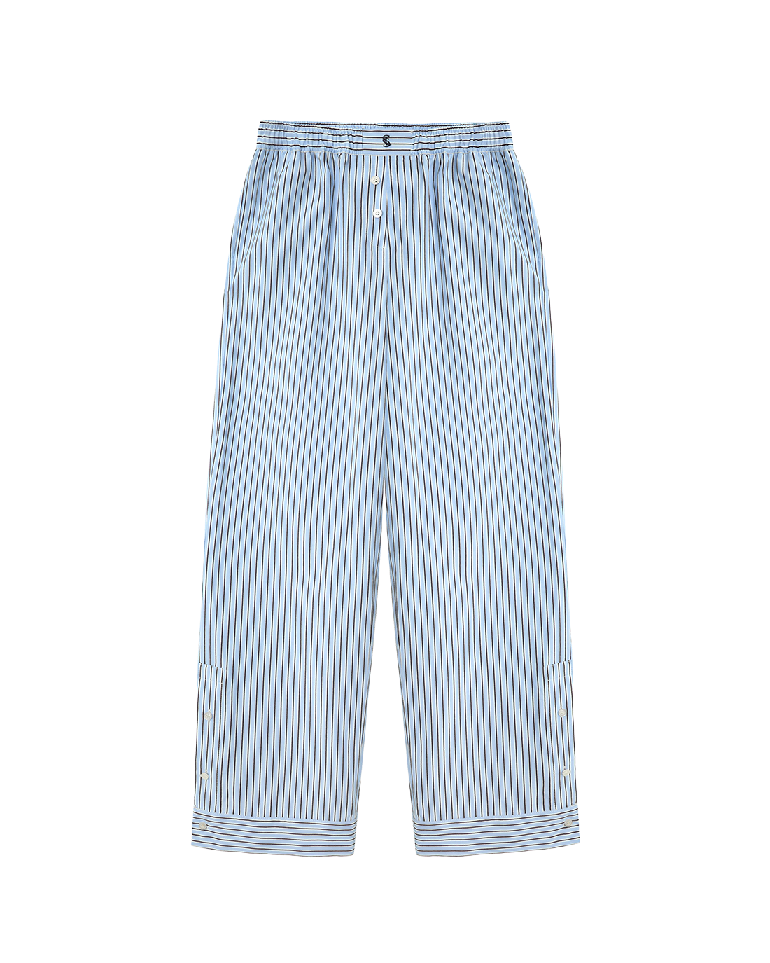WIDE-LEG STRIPED TROUSERS