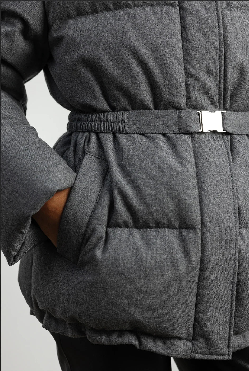 Пуховик вовняний сірий FRAME