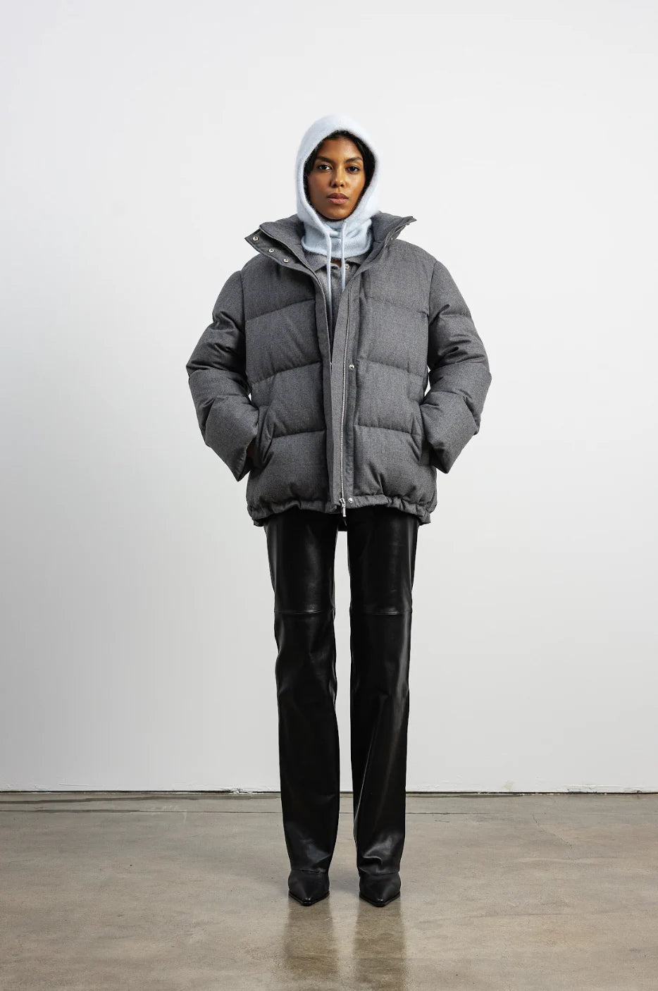 Пуховик вовняний сірий FRAME