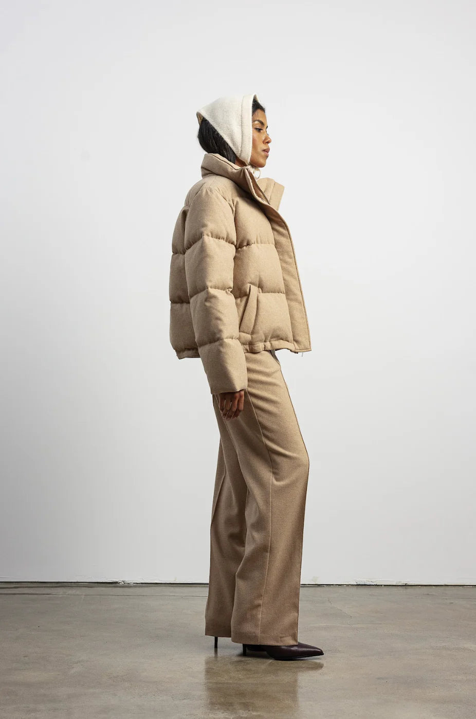 Пуховик кашеміровий CAMEL PUFF