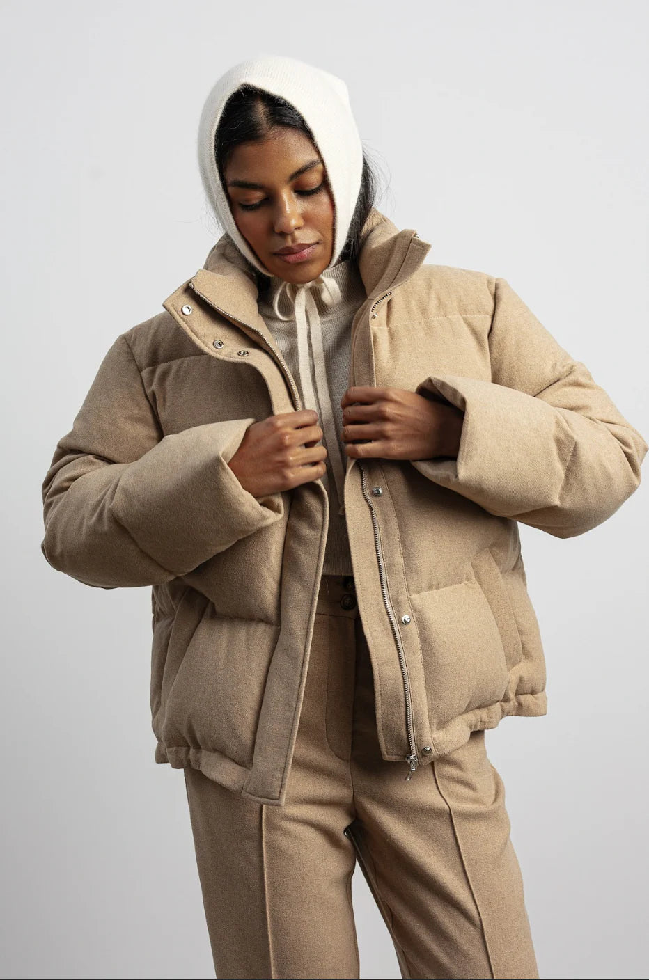 Пуховик кашеміровий CAMEL PUFF