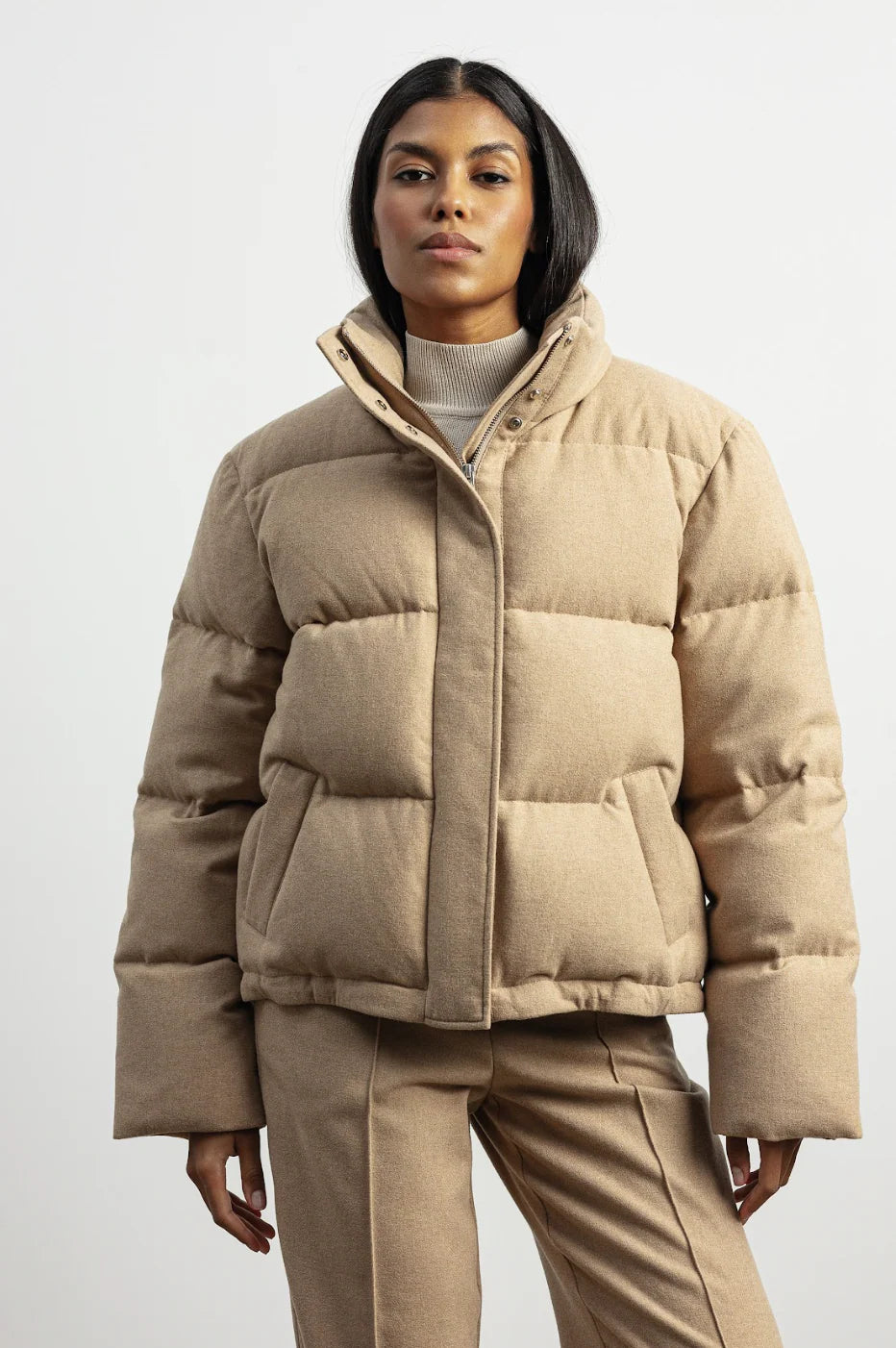 Пуховик кашеміровий CAMEL PUFF