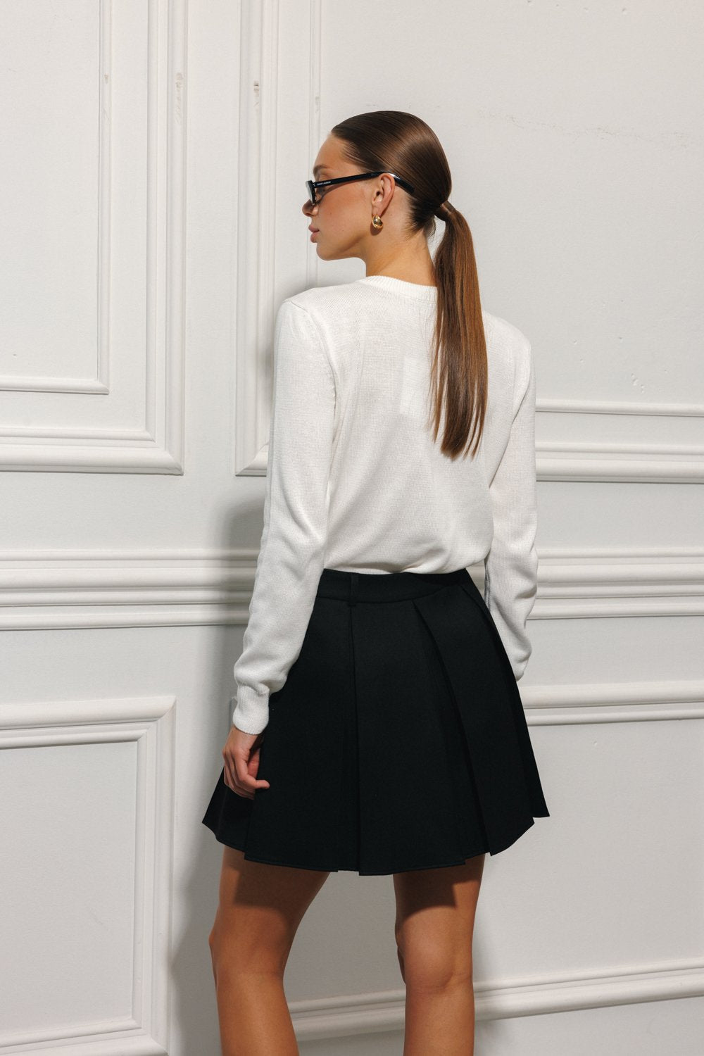 Pleated lurex skirt