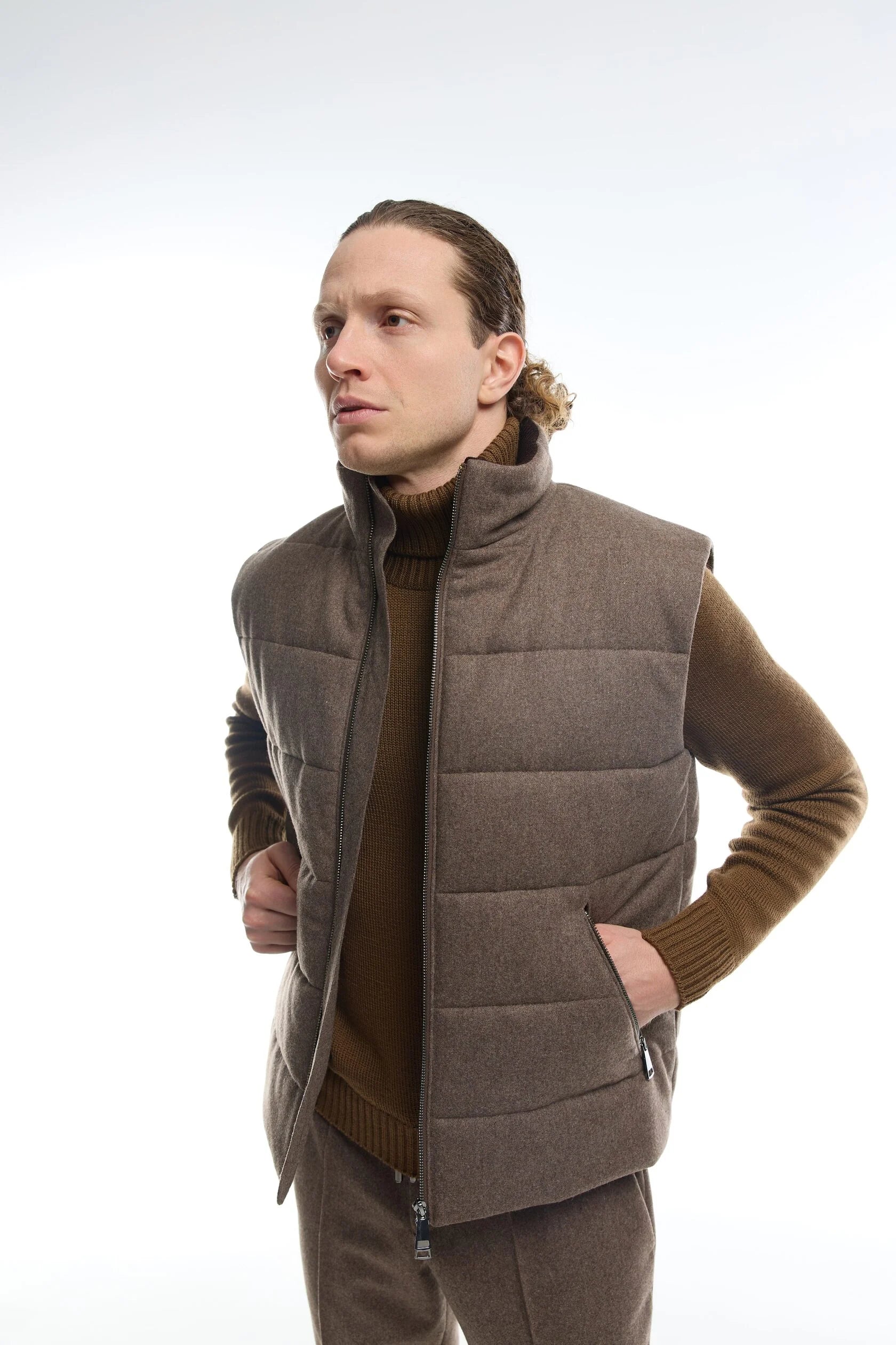 Brown wool vest