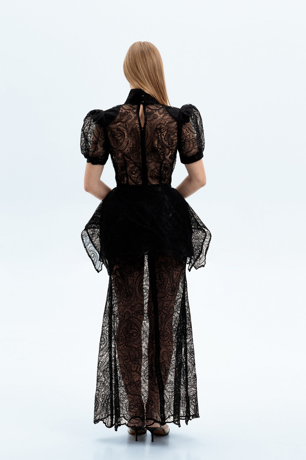 Чорна макраме максі сукня - фото 6
