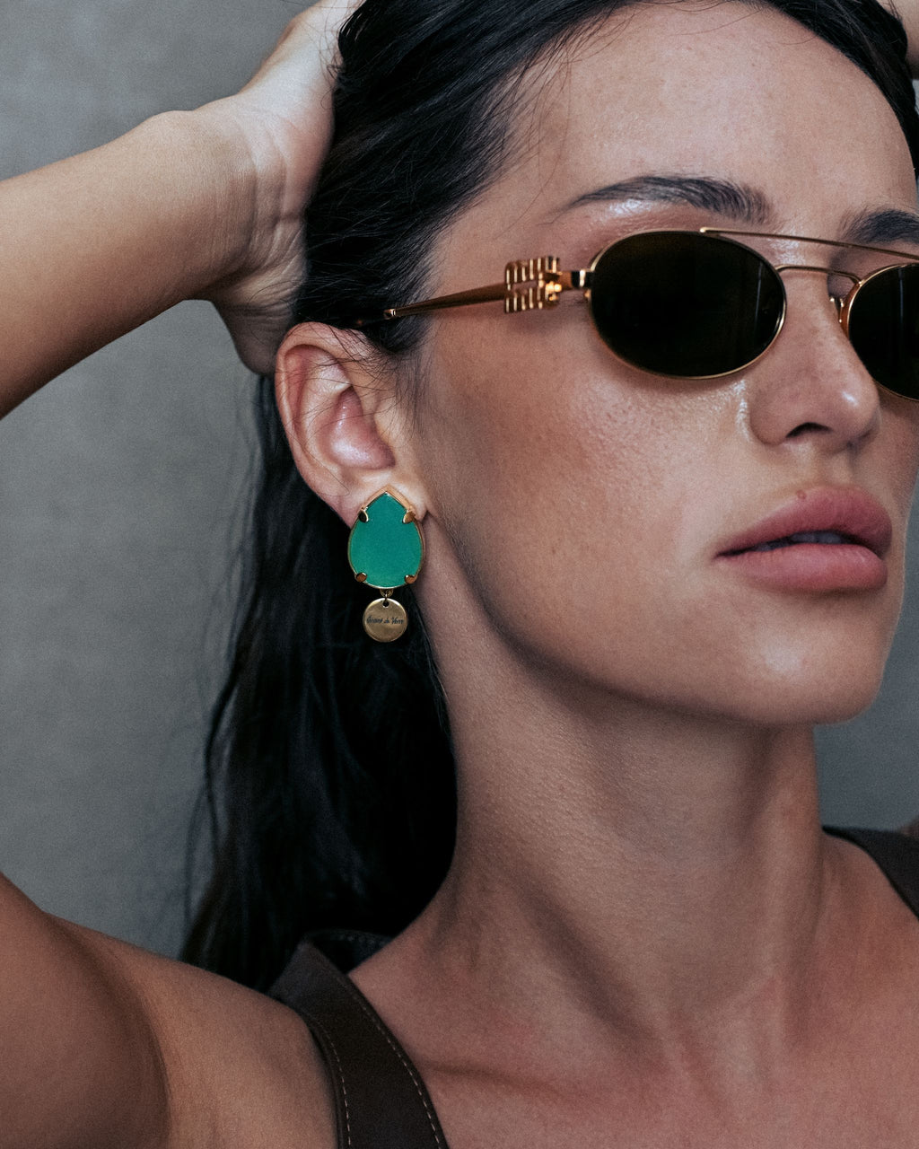 “RADIANCE” CLIP EARRINGS AZURE BLUE GOLDEN - фото 2