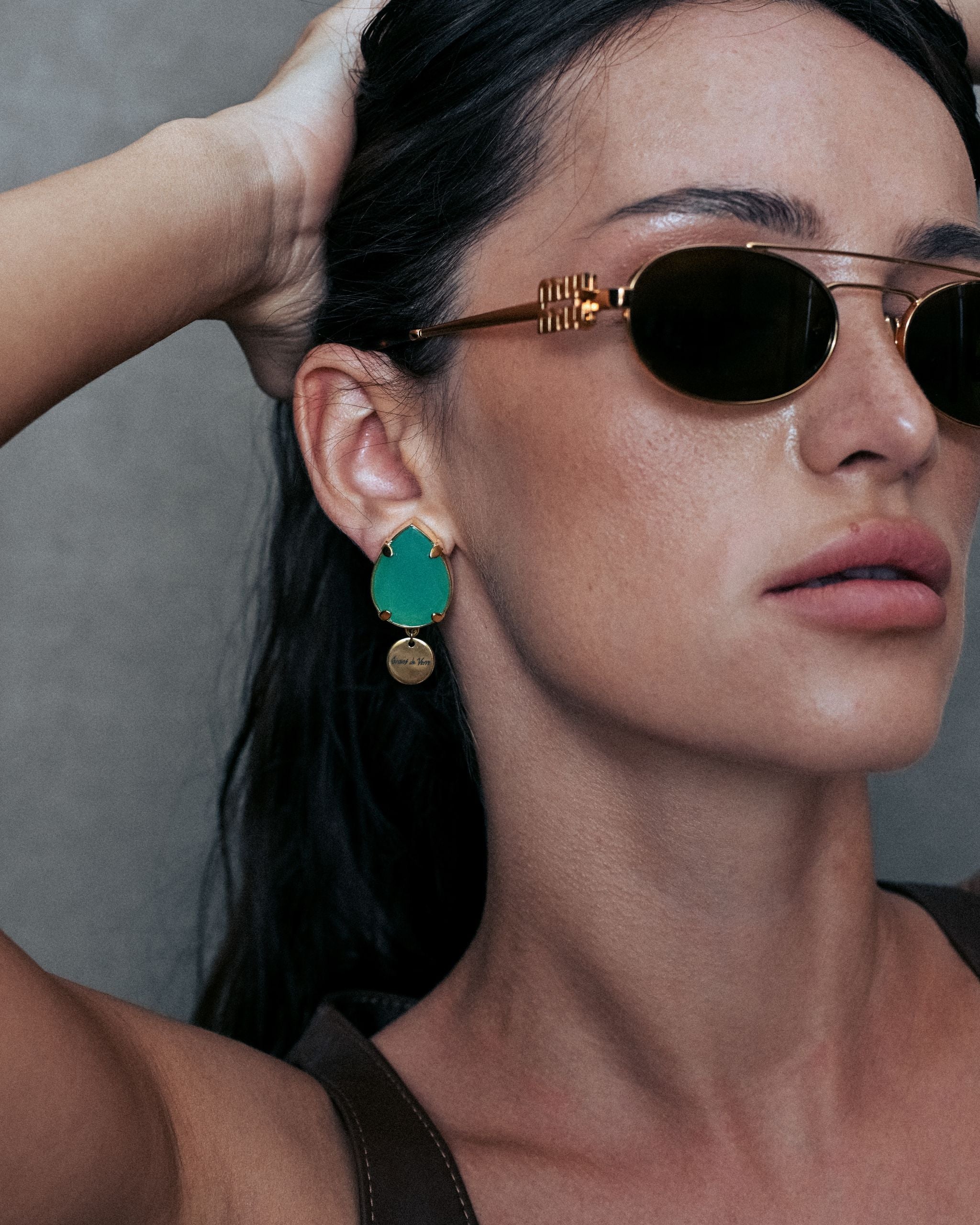 “RADIANCE” CLIP EARRINGS AZURE BLUE GOLDEN - фото 2