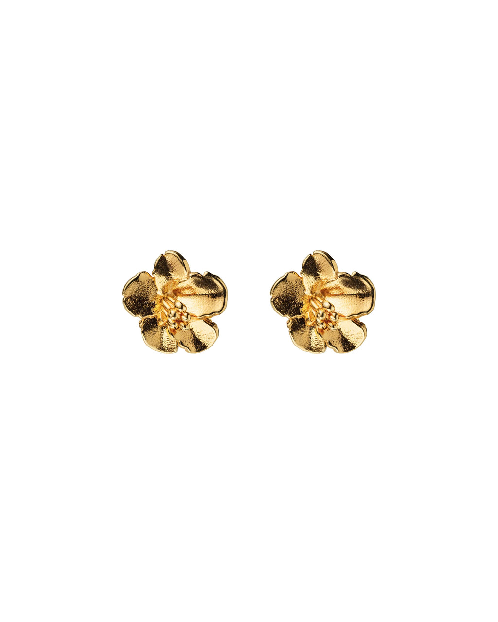 K40 Chestnut Flower Earrings made of brass covered with 24 carat gold plating