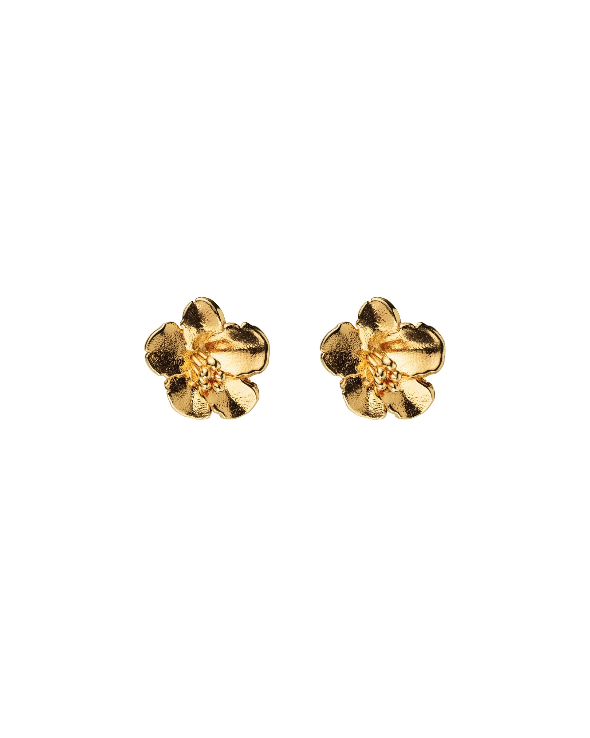 K40 Chestnut Flower Earrings made of brass covered with 24 carat gold plating