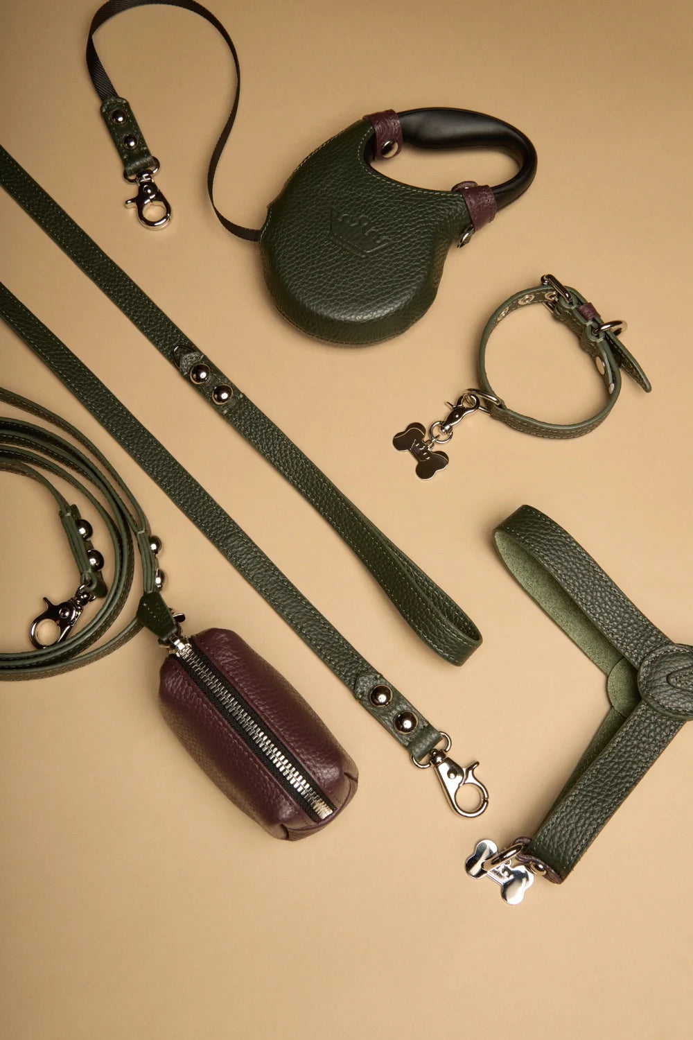 Leather Zipper Pouch Bag