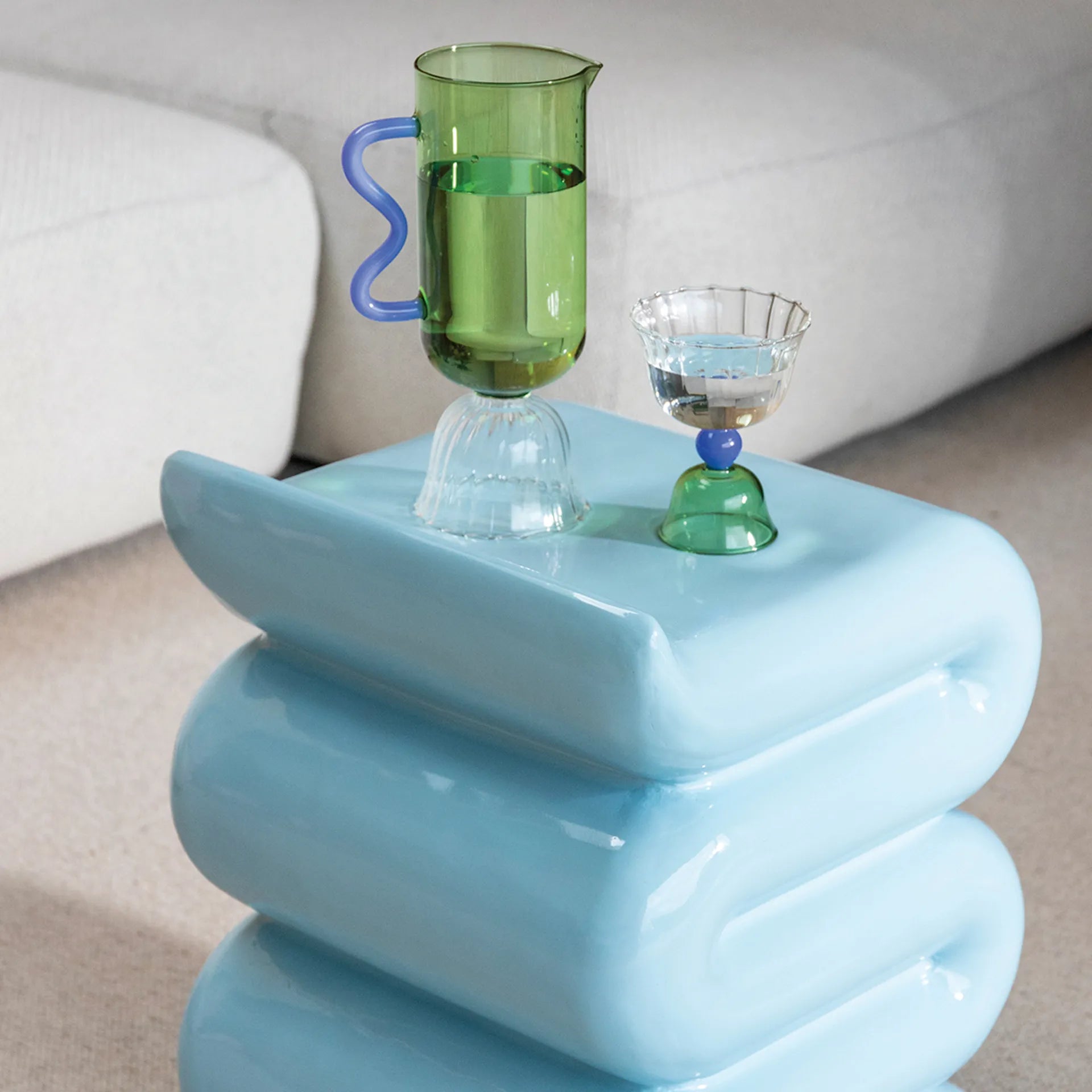 Glass tulip green set