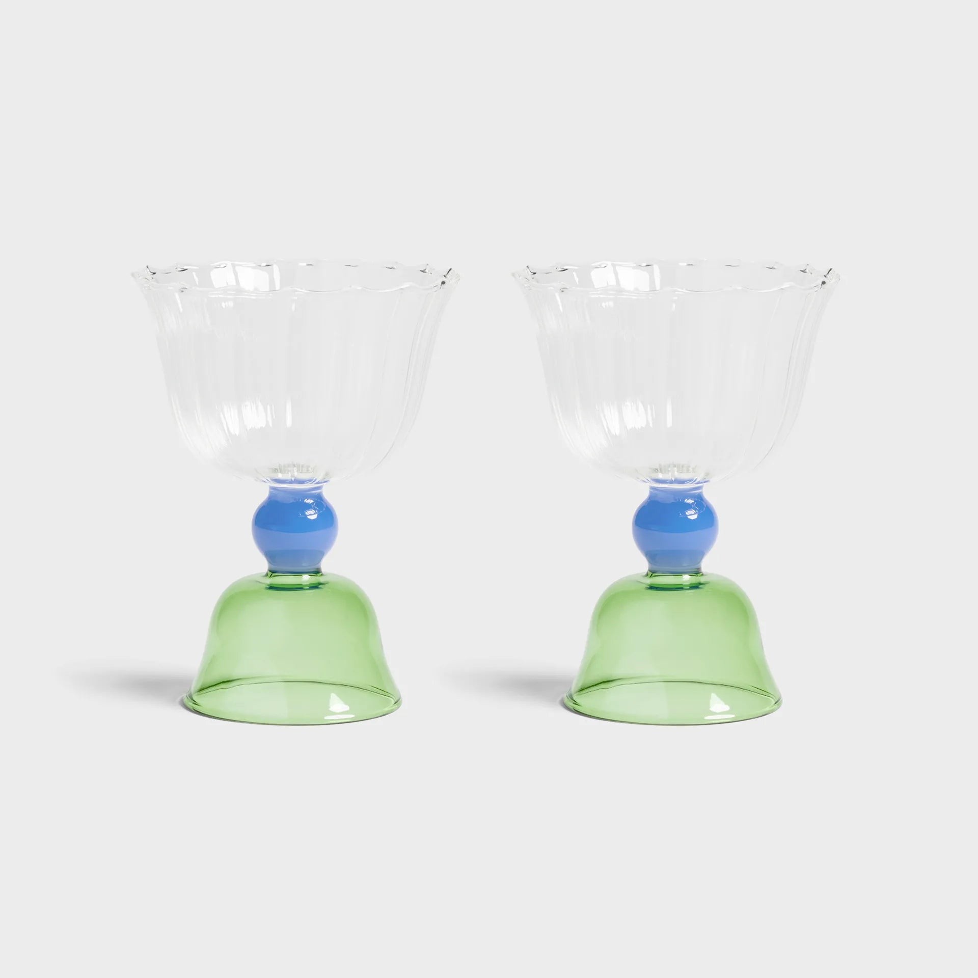Glass tulip green set