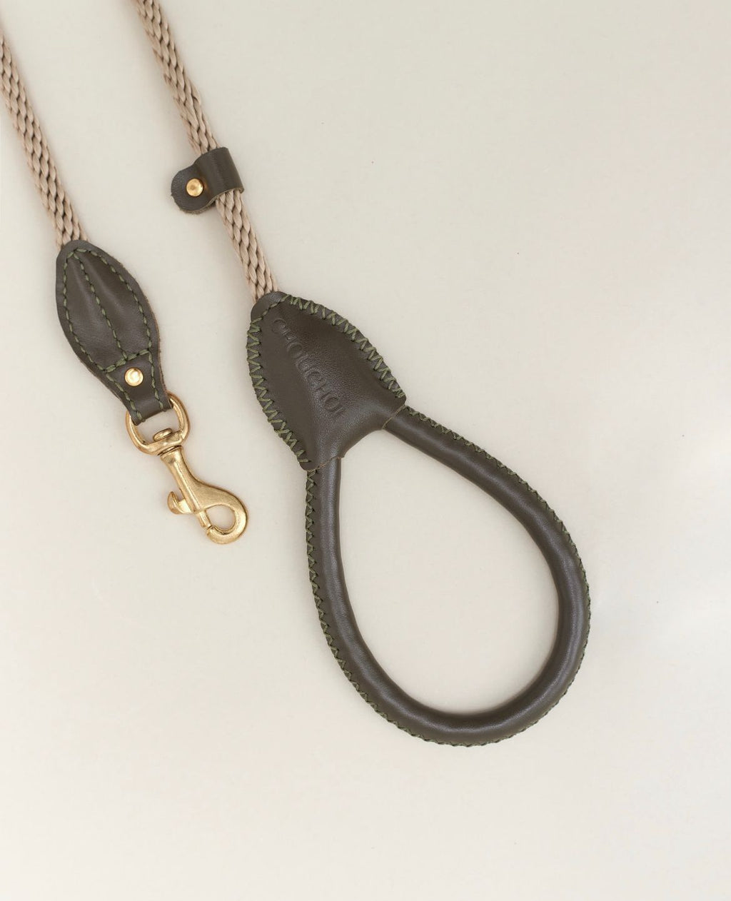 CHOUCHOU Leather leash for dogs "Caviar" white