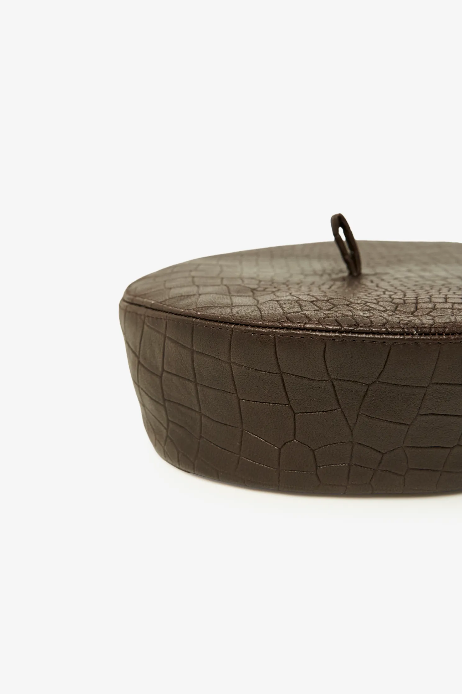 Leather Python Beret – Brown