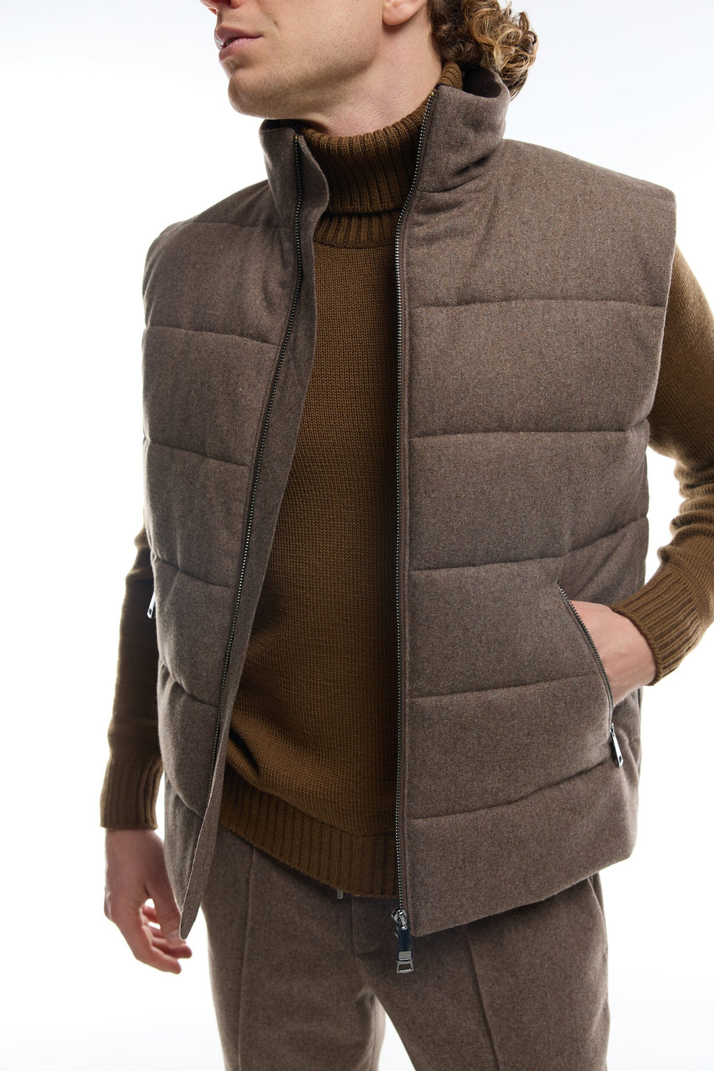 Brown wool vest