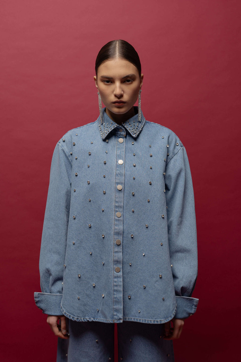 Shining Denim Shirt - фото 3