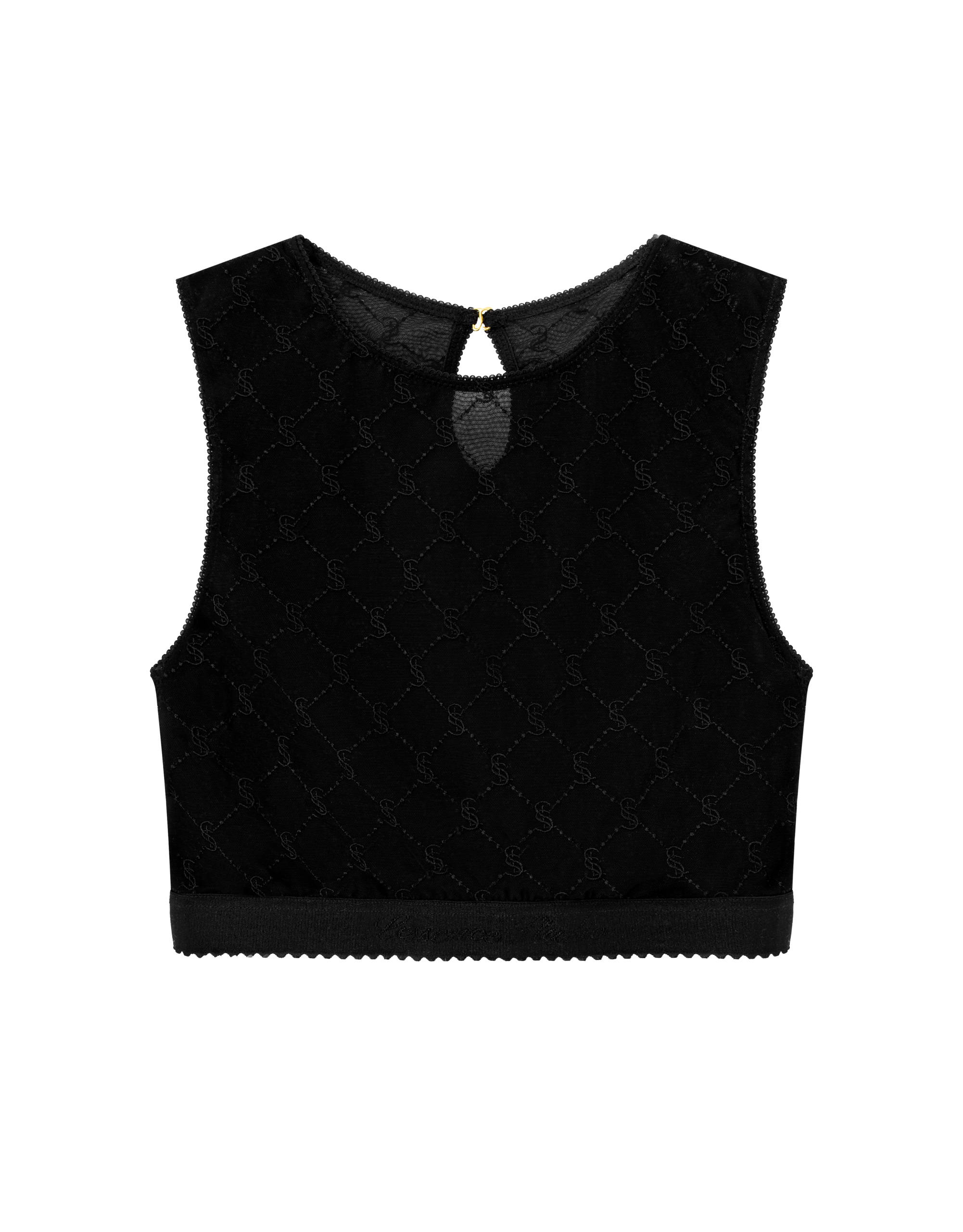 EMBROIDERED LACE CROP TOP