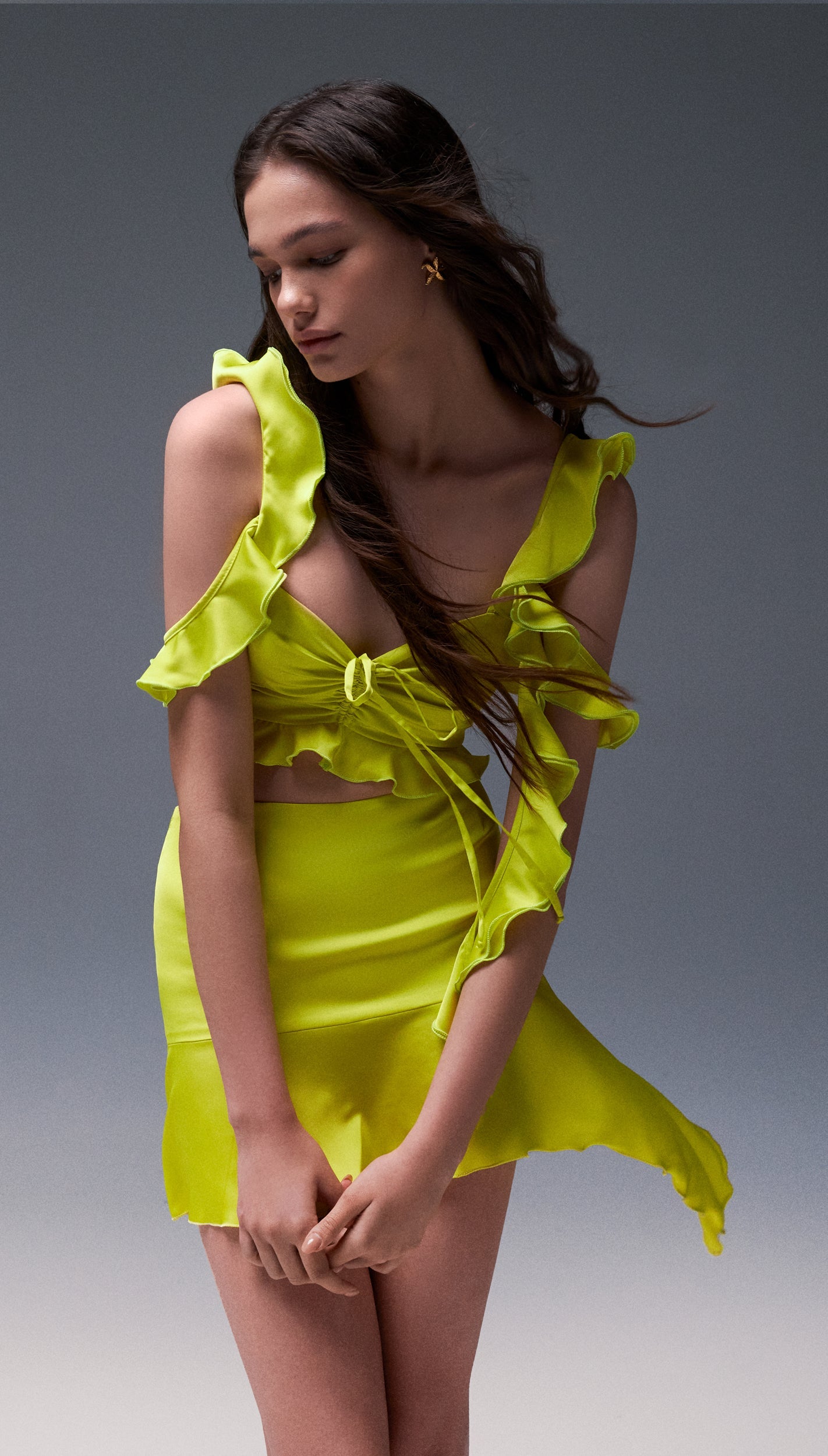 Спідниця міні Wave в бежевому кольорі