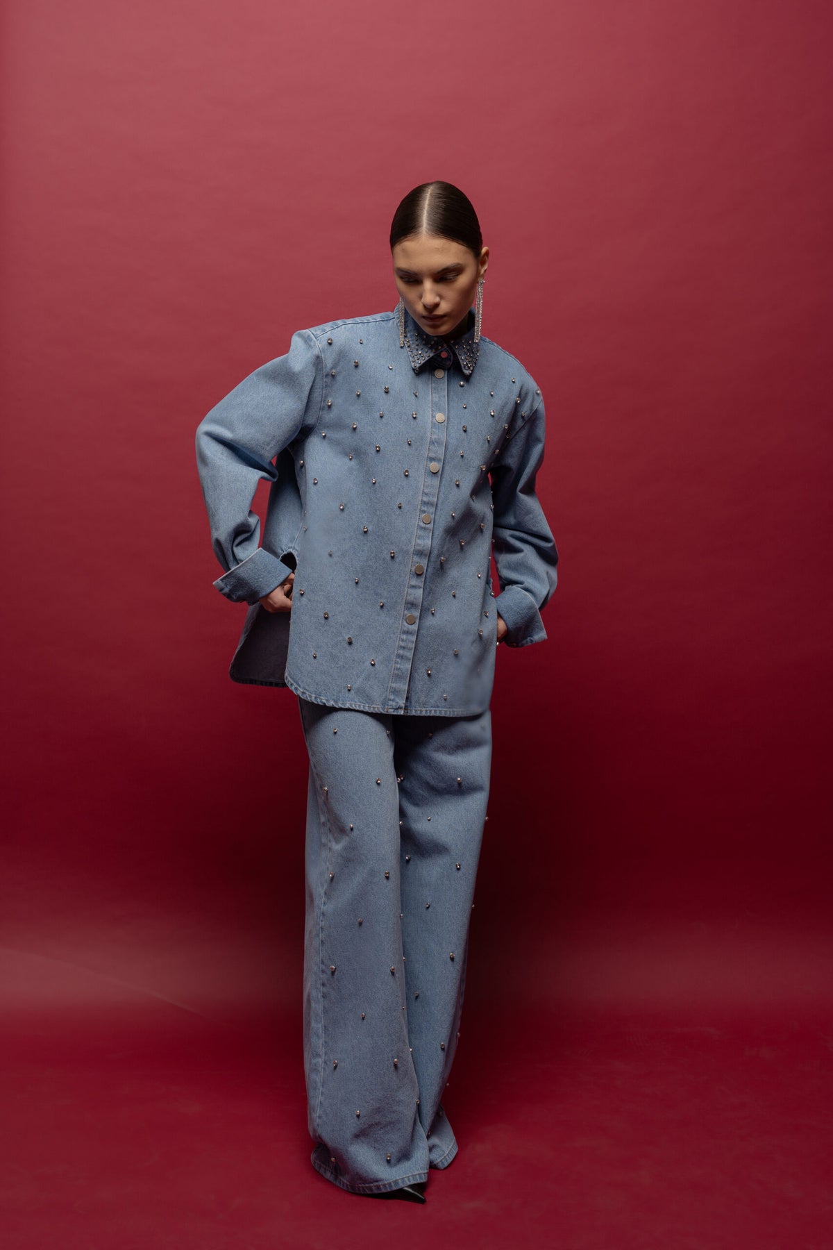 Shining Denim Shirt - фото 5