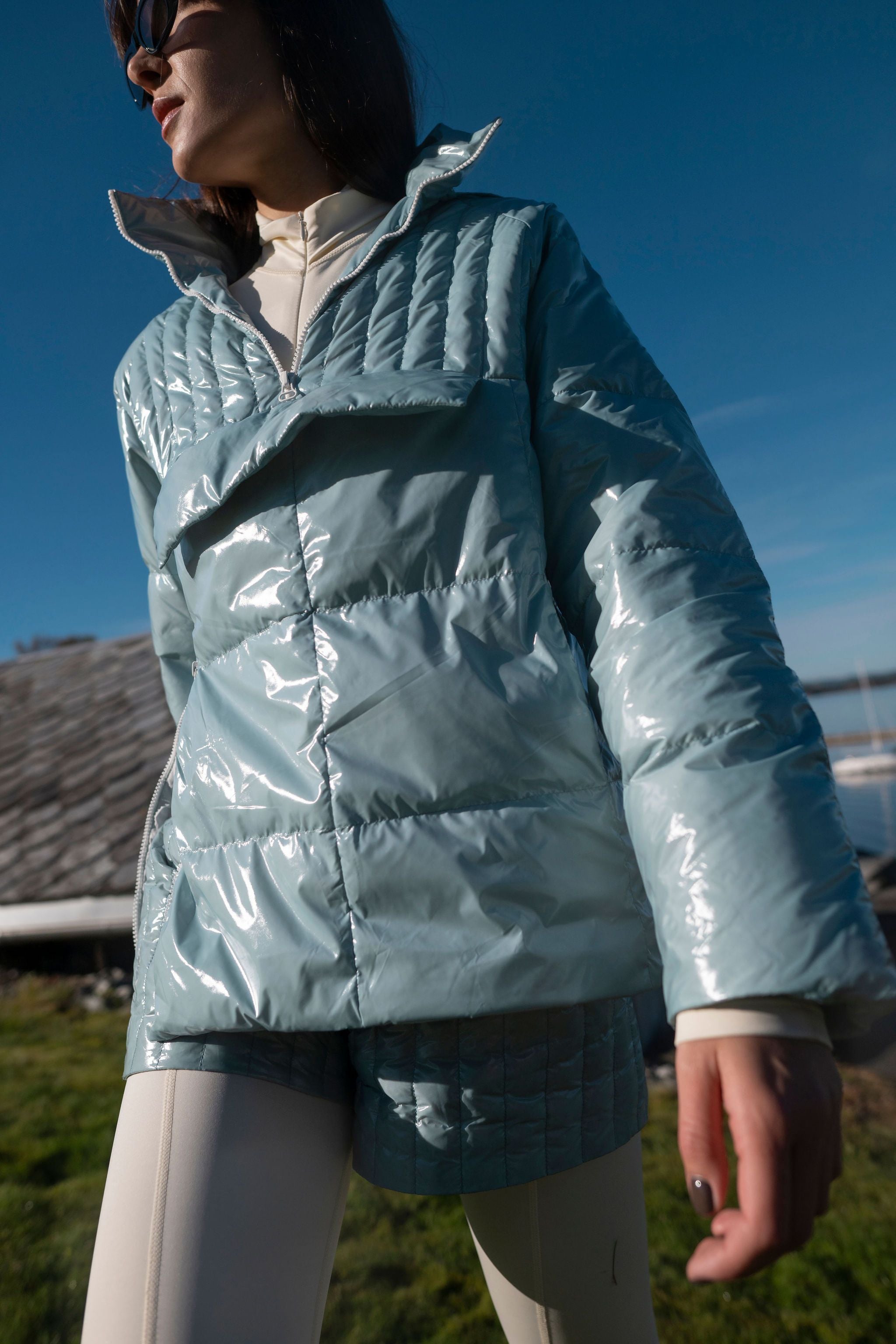 Анорак пуховий блакитний