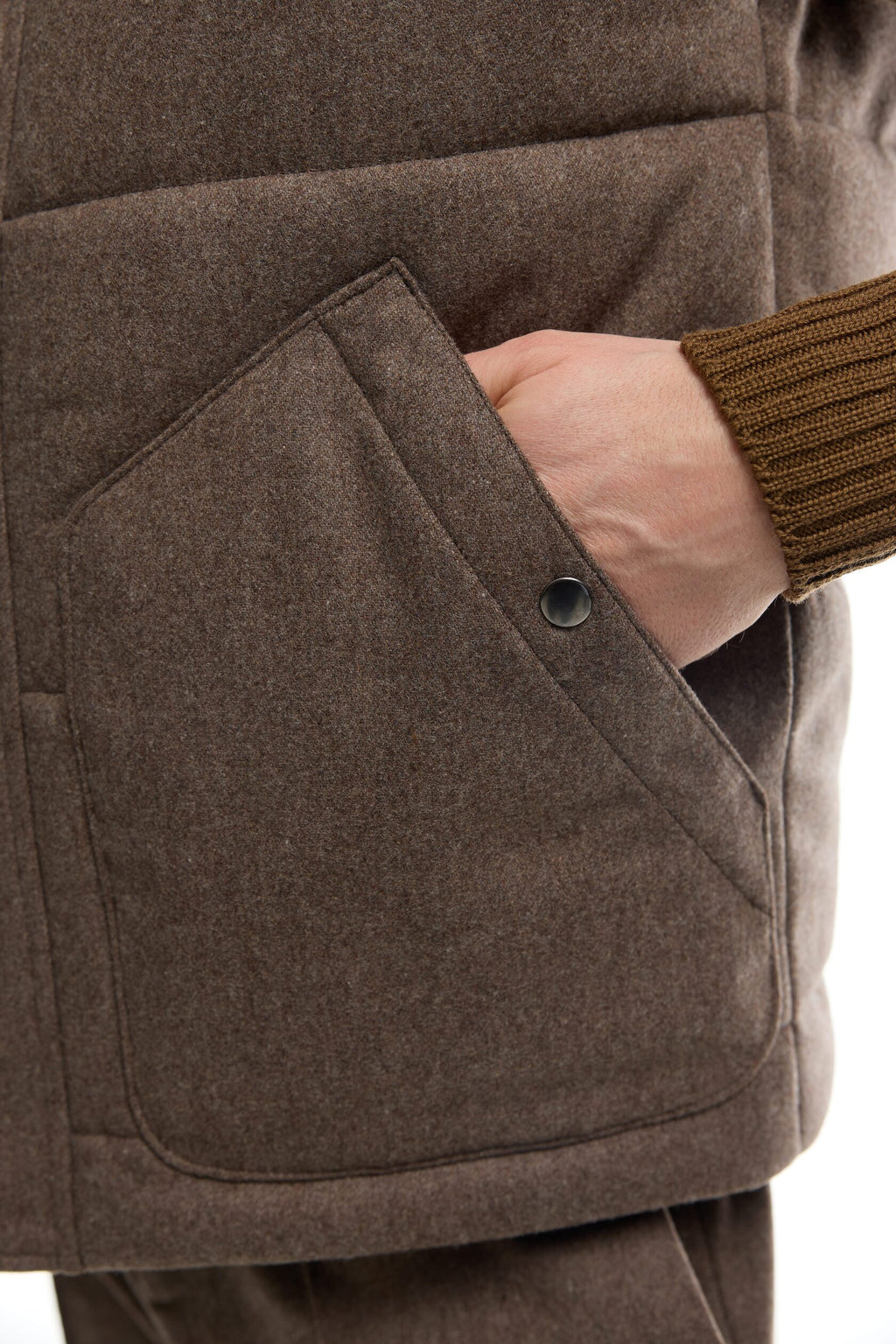 Wool vest with corduroy inserts (brown)