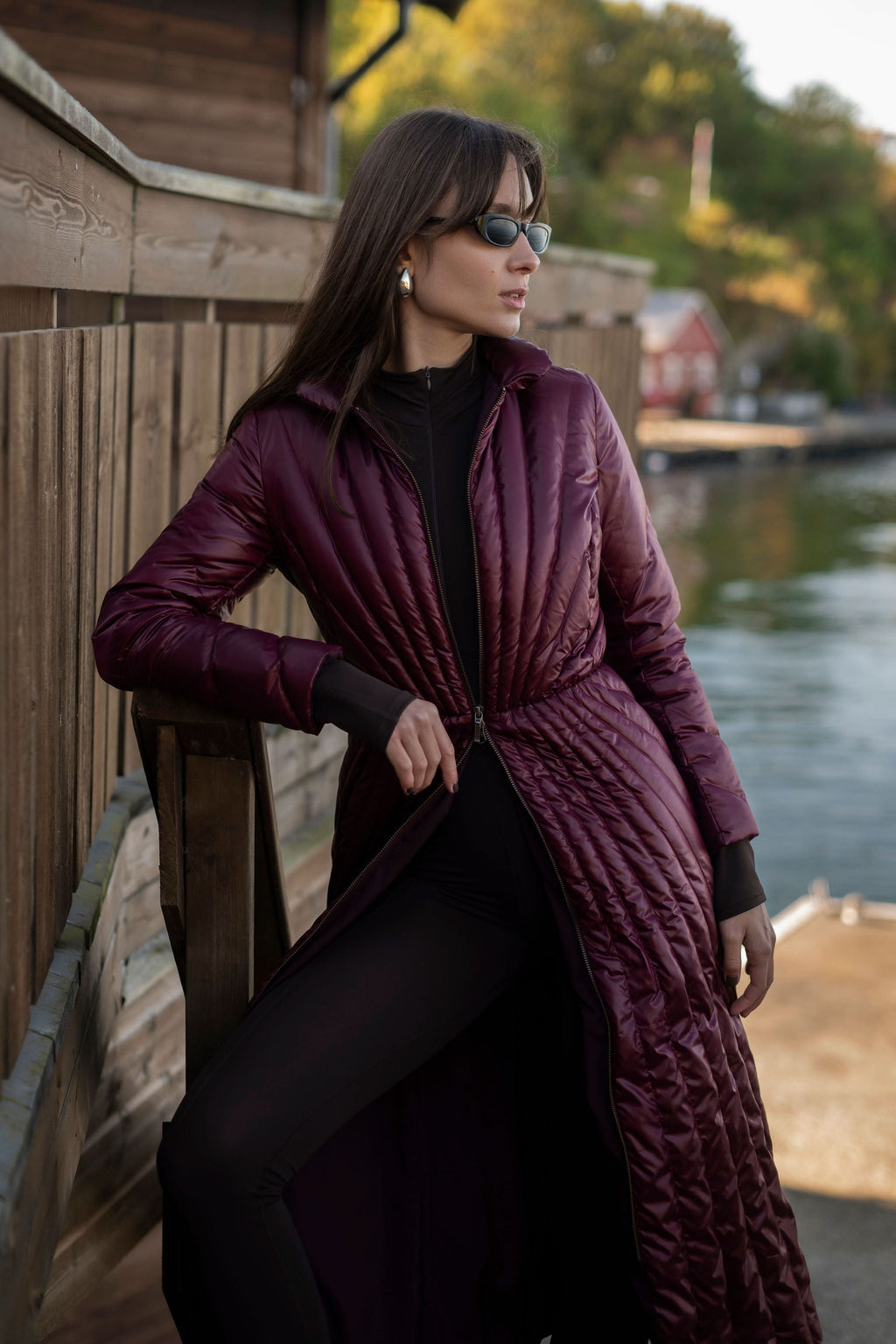 Cукня-пуховик бургунді