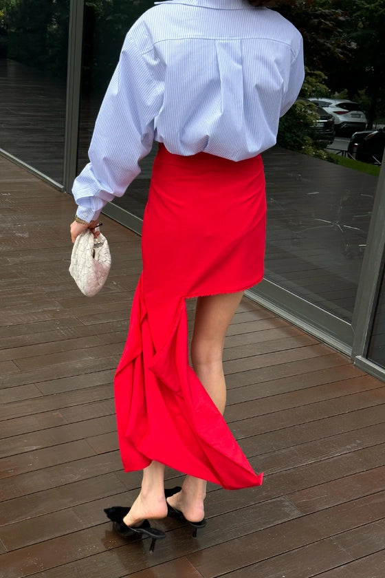 Cotton mini skirt with cut-out detail