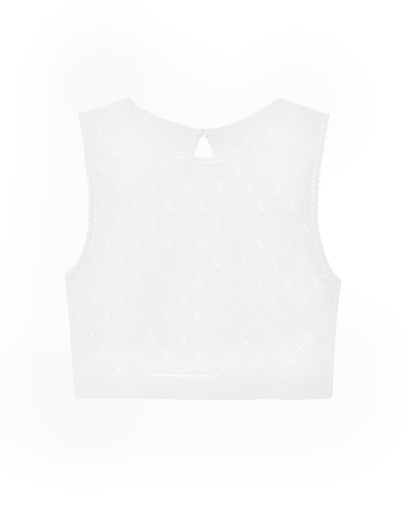EMBROIDERED LACE CROP TOP