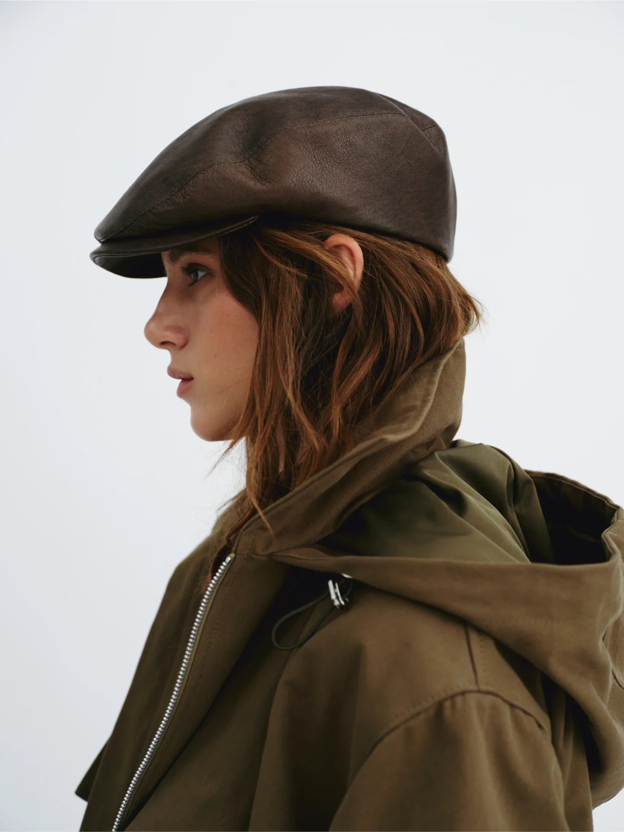 Flat Hat Leather Vintage cap