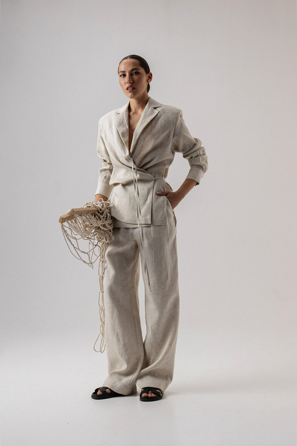 БРЮКИ LINEN - фото 4